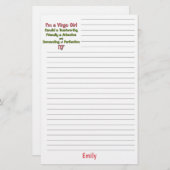 女の子の《星座》乙女座〔占星術の〕十二宮図（名前と行） 便箋 (正面/裏面)