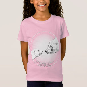 女の子のChurchillの白くまのワイシャツのオーガニックなTシャツ Tシャツ