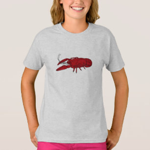 女の子のCrawfishのティー Tシャツ