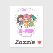 女の子のKギフトポップ・アートのを愛す10代のただの女の子 – シール (シート)