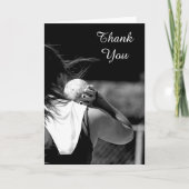 女の子のShotputの挨拶状ありがとう サンキューカード (正面)