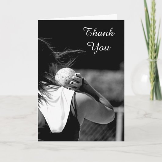 女の子のShotputの挨拶状ありがとう サンキューカード (正面)