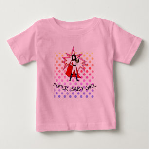 女の子のsuperheが付いている極度の女の赤ちゃんのチュチュの体のスーツ ベビーTシャツ