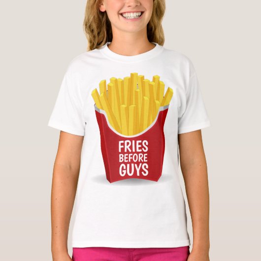 女の子のTシャおもしろいツの前にフライス Tシャツ (正面)
