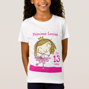 女の子のTシャツの年齢13の王女第13誕生日 Tシャツ