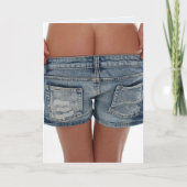 女の子はあなたをモーニング(お尻)おもしろい誕生日カード カード (正面)