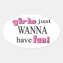 女の子はおもしろいだ！シール 楕円形シール