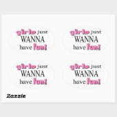 女の子はおもしろいだ！シール 楕円形シール (シート)