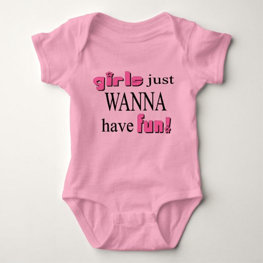 女の子はおもしろいだ! ベビーボディスーツ (正面)