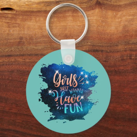 女の子はただおもしろいを持ちたい キーホルダー (正面)