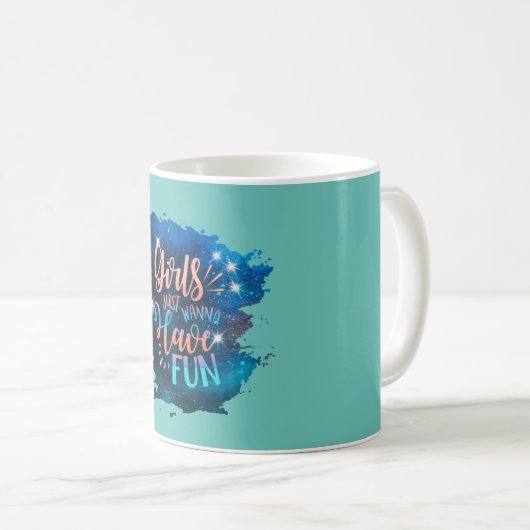 女の子はただおもしろいを持ちたい コーヒーマグカップ (正面右)