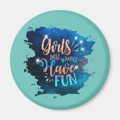 女の子はただおもしろいを持ちたい マグネット (正面)