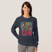 女の子はただおもしろいを持っている Tシャツ (正面フル)