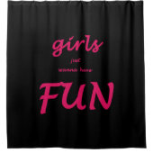 女の子はただおもしろい シャワーカーテン (正面)