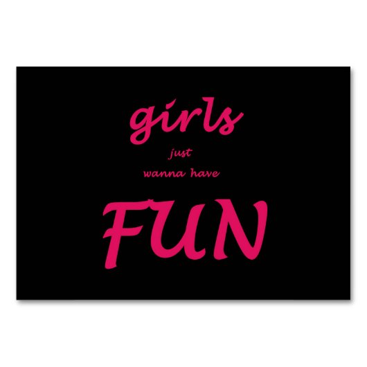 女の子はただおもしろい テーブルナンバー (正面)