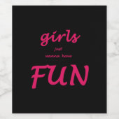 女の子はただおもしろい ワインラベル (シングルラベル)