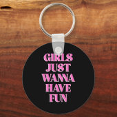 女の子はただ楽しく長袖が好き キーホルダー (正面)