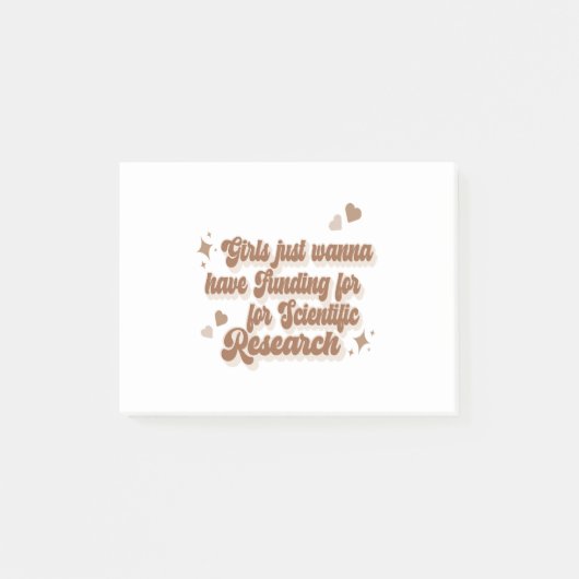 女の子はただ科学的な調査のための資金を持ちたいと思う ポストイット (正面)