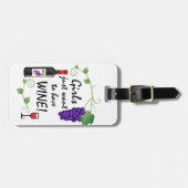 女の子はちょうどワインを食べたいと思います! ラゲッジタグ (正面横)