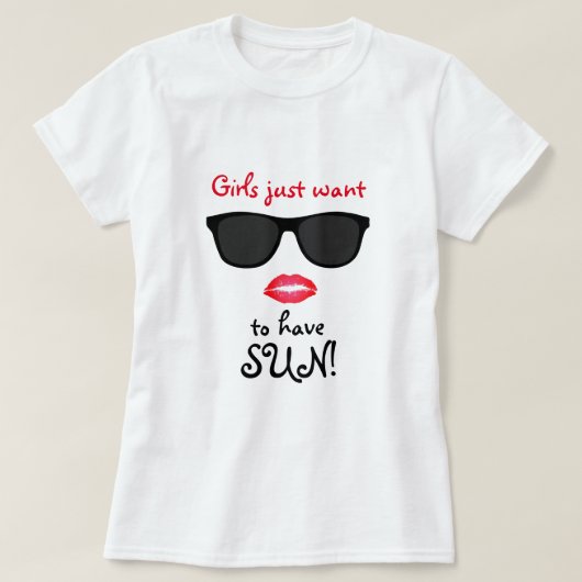 女の子はちょうど日曜日のTシャツがほしいと思います Tシャツ (デザイン正面)