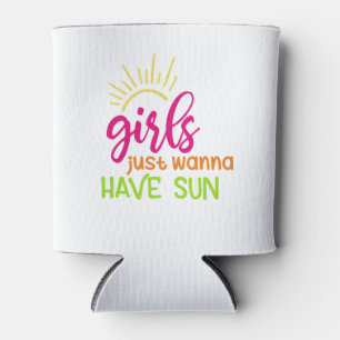 女の子はちょうど日曜日を過したいと思います 缶クーラー