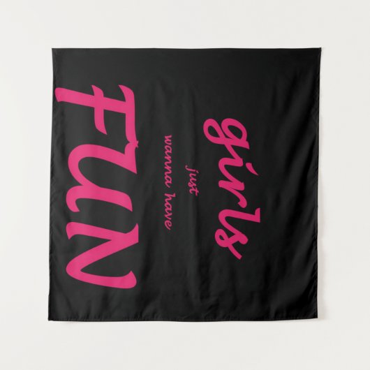 女の子はちょうど楽しい時を過したいと思います タペストリー (正面(横))