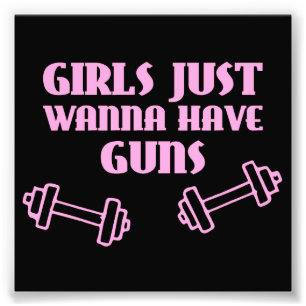 女の子はちょうど銃を持ちたいと思います フォトプリント