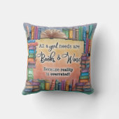 女の子はみんな本とワインが必要 クッション (裏面)