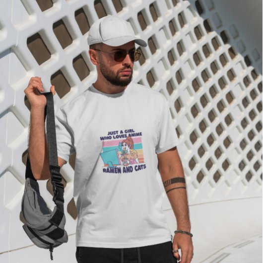 女の子はアニメやラーメンが大好き Tシャツ