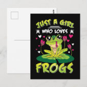 女の子はカエルが好き！娘はカワイイカエルラバー ポストカード (正面/裏面)