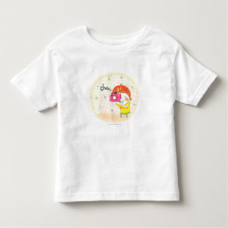 女の子はカメラを持っクリックている トドラーTシャツ