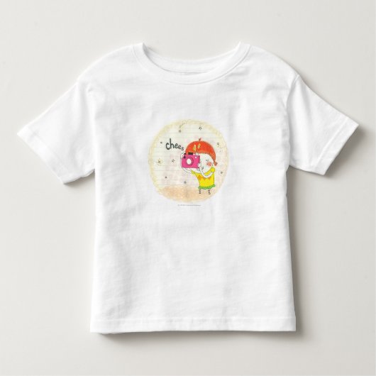 女の子はカメラを持っクリックている トドラーTシャツ (正面)