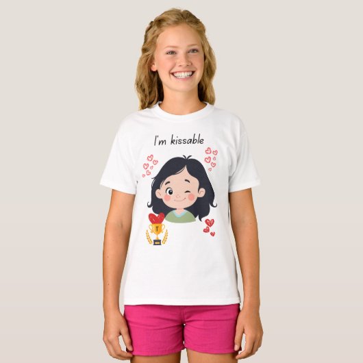 女の子はキスできる Tシャツ (正面フル)
