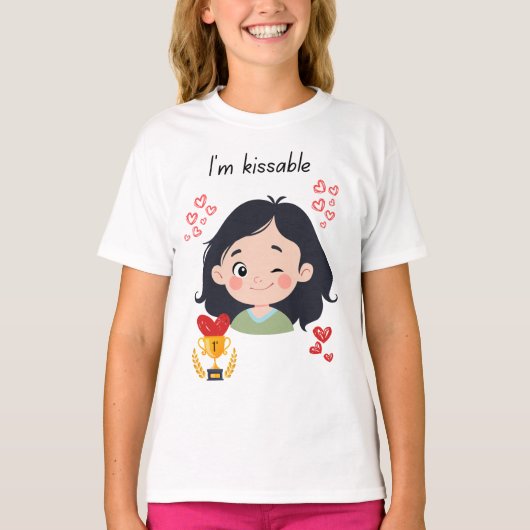 女の子はキスできる Tシャツ (正面)