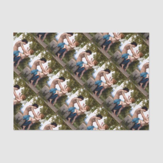 女の子はキューピッドバレンタインブーゲー絵画の 薄葉紙 (正面)