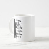 女の子はジーンズ、カウボーイに少しずつ足を引っ張る コーヒーマグカップ (正面左)