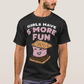 女の子はスモアが好き 面白い キャンピング キャンプ キャンパー Tシャツ