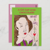 女の子はチョコレートが大好き! ポストカード (正面/裏面)