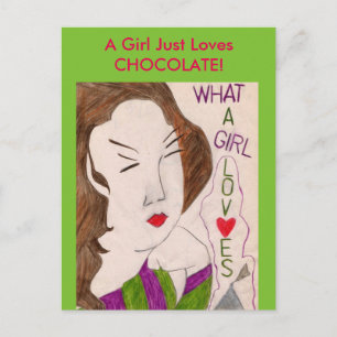 女の子はチョコレートが大好き! ポストカード