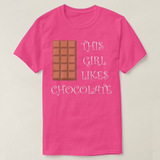 女の子はチョコレートココア食べのスイーツが好き Tシャツ (デザイン正面)