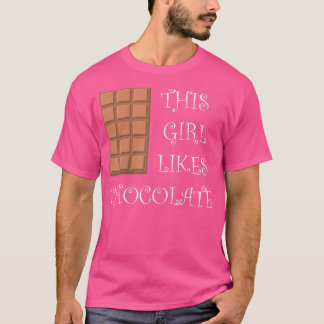 女の子はチョコレートココア食べのスイーツが好き Tシャツ