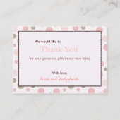 女の子はノート感謝していしています エンクロージャーカード (裏面)