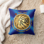 女の子はバスケットボールのための年長夜ギフトを個人化します クッション (ブランケット)