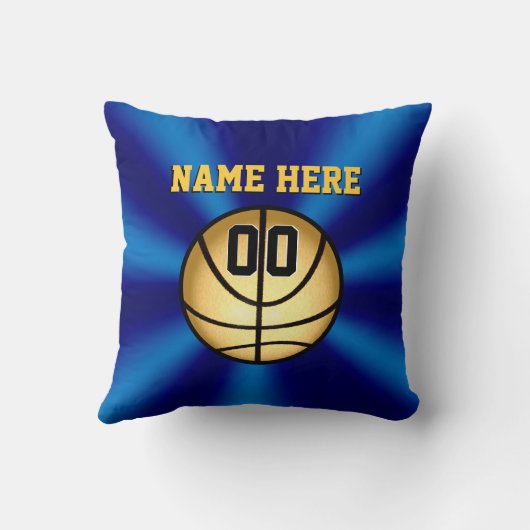 女の子はバスケットボールのための年長夜ギフトを個人化します クッション (裏面)