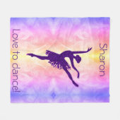 女の子はバレリーナを好パーソナライズされたき フリースブランケット (正面(横))