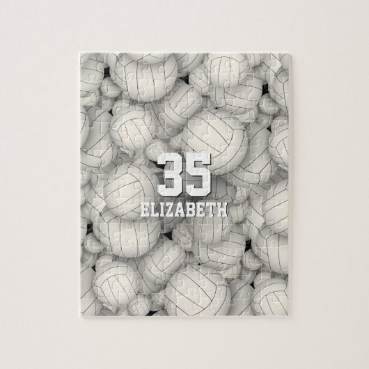 女の子はバレーボールの束を男の子 ジグソーパズル (縦)