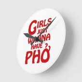 『女の子はファンを欲しởい』 ラウンド壁時計 (傾斜)