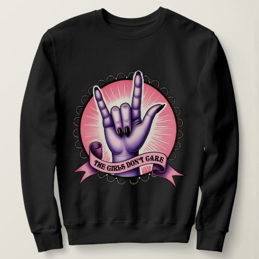 女の子はフェミニスト気にしない スウェットシャツ (デザイン正面)