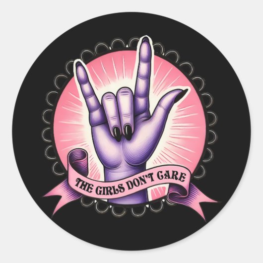 女の子はフェミニスト気にしない ラウンドシール (正面)