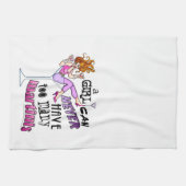 女の子はマルチニスを持ち過ぎることはない キッチンタオル (横)